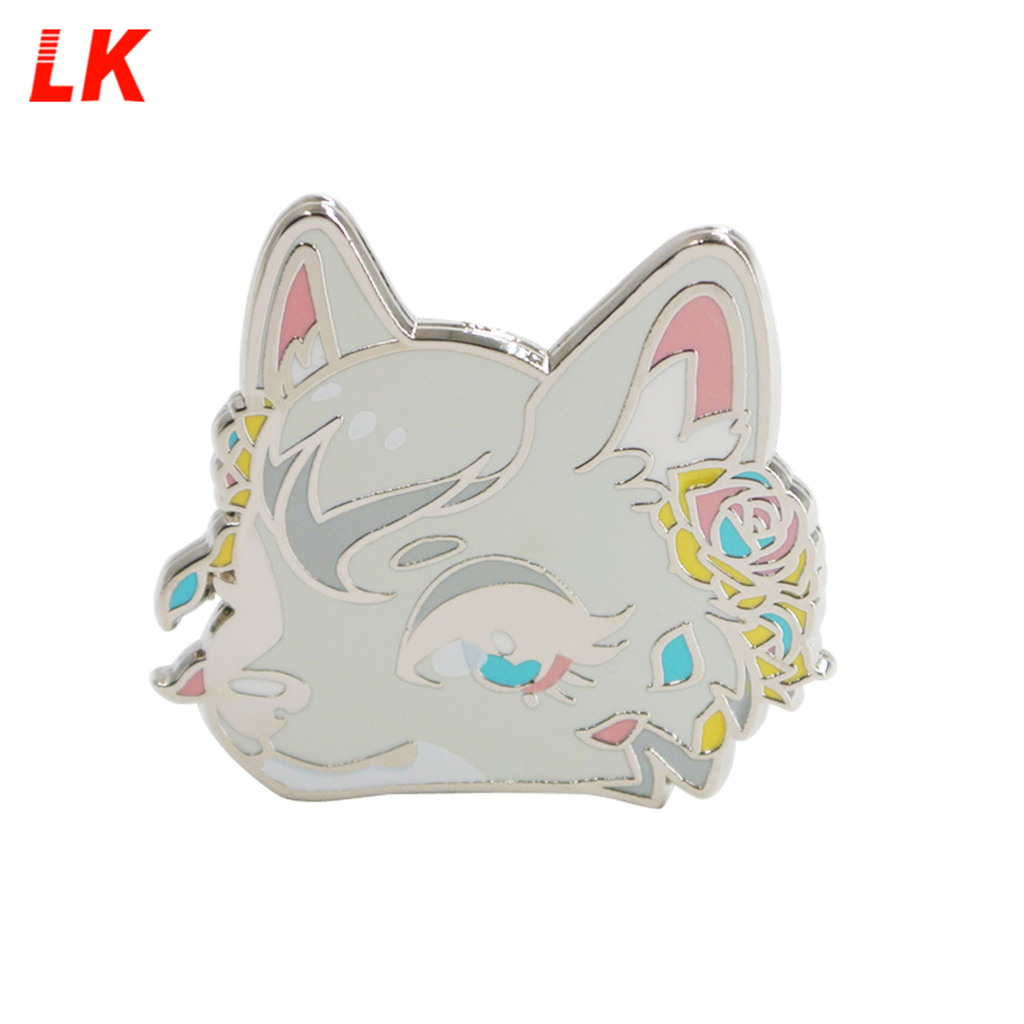 manufacture custom 3d metal spinning cute cartoon cat pins badge glow in the dark soft hard label translucent enamel lapel pin