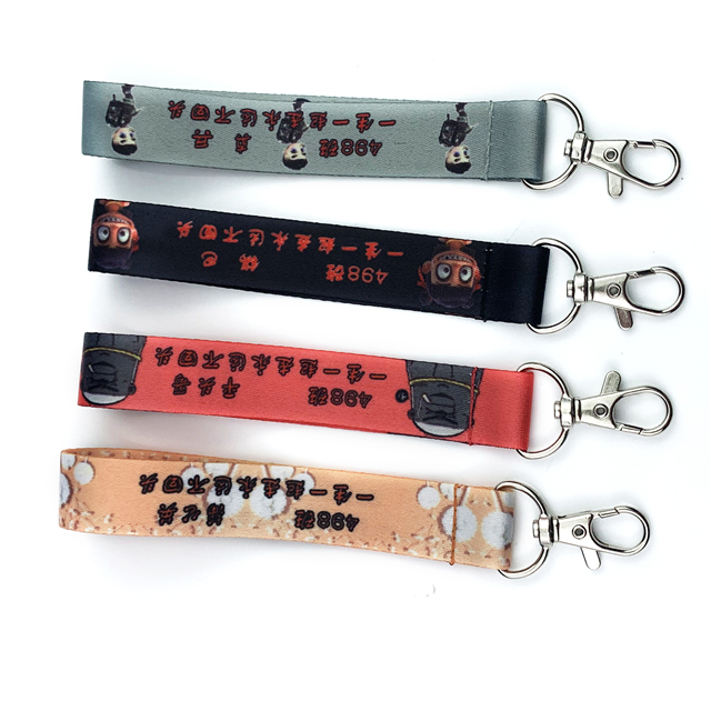 Smooth Polyester Lanyard Roll with Keychain Holder