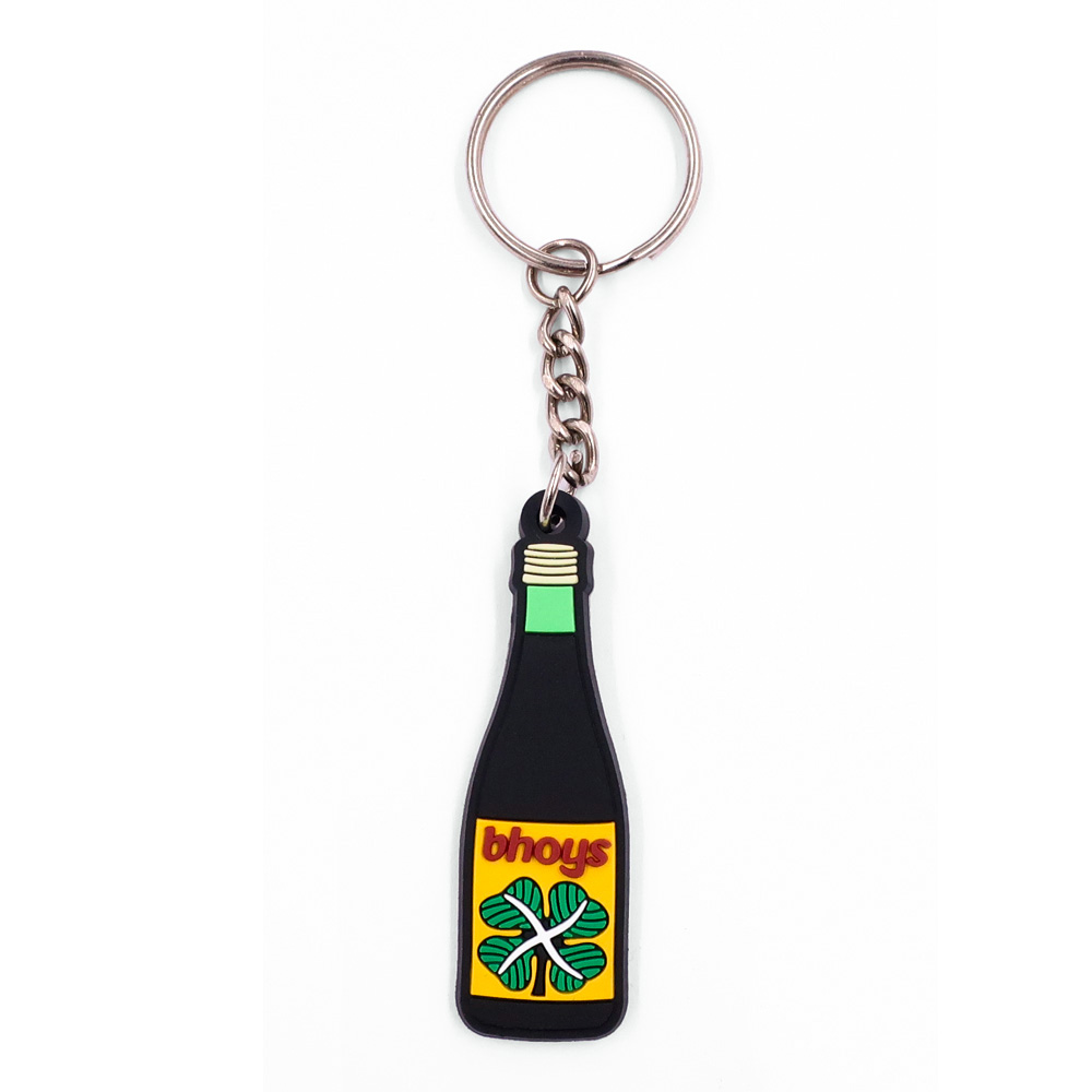 Inexpensive Cartoon wine bottle Shaped PVC Keychain