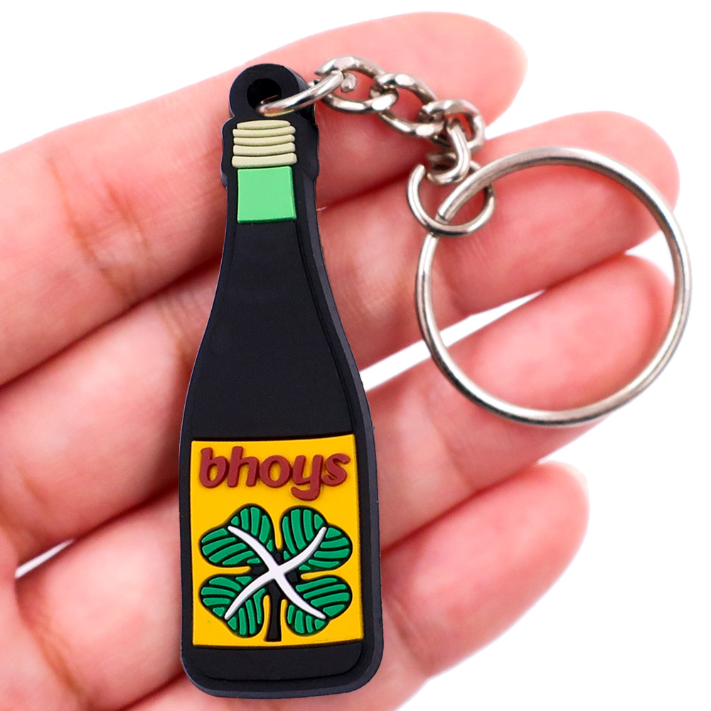 Inexpensive Cartoon wine bottle Shaped PVC Keychain