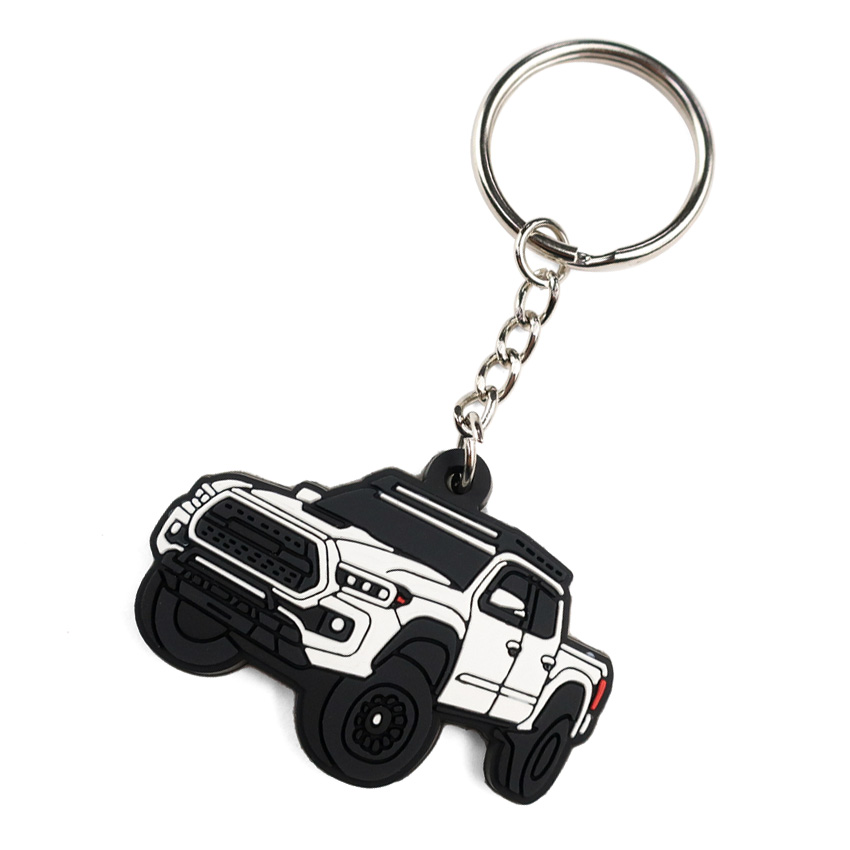 Cute cartoon car Shaped PVC Keychain