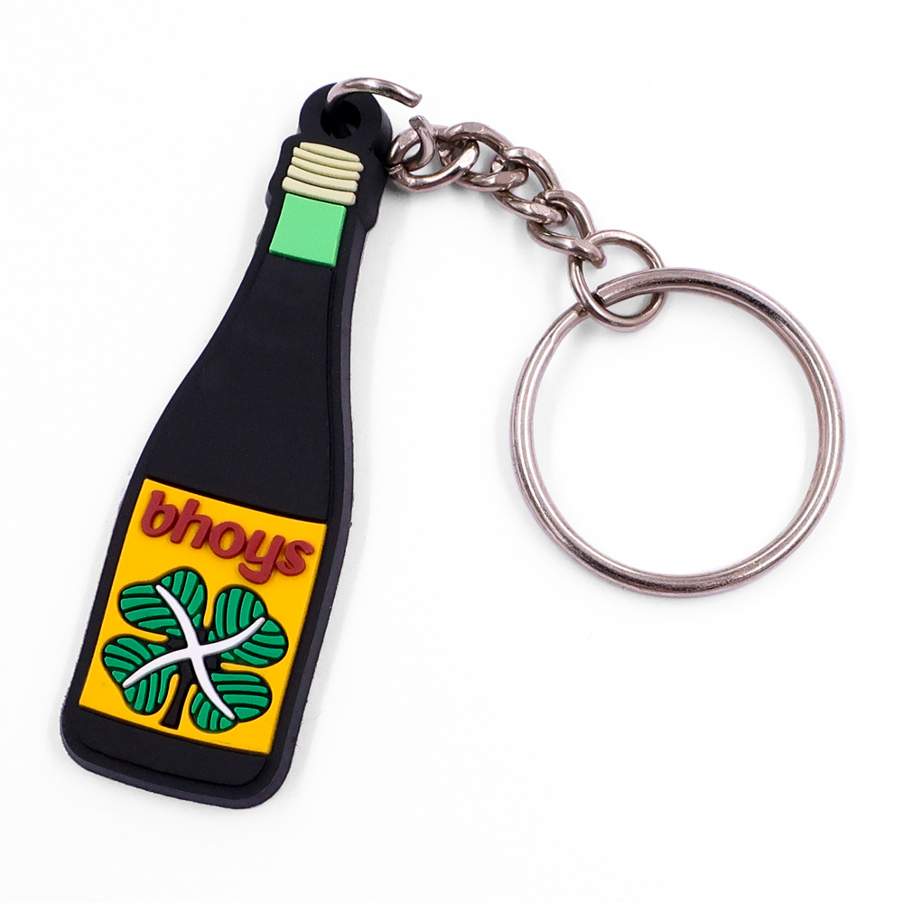 Inexpensive Cartoon wine bottle Shaped PVC Keychain
