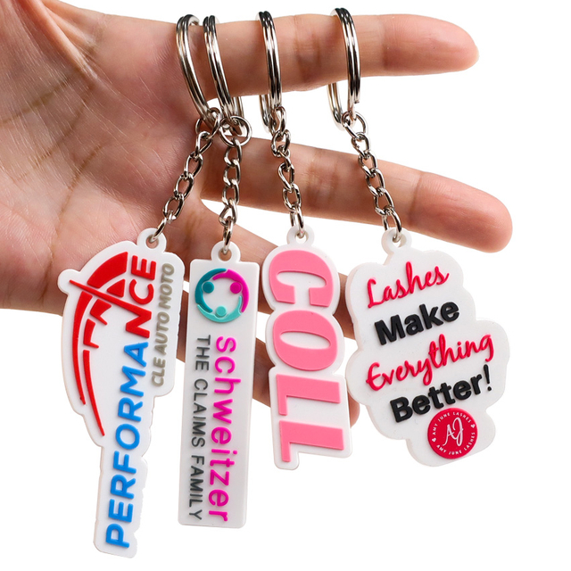 Plain Double Sided letter PVC Keychain