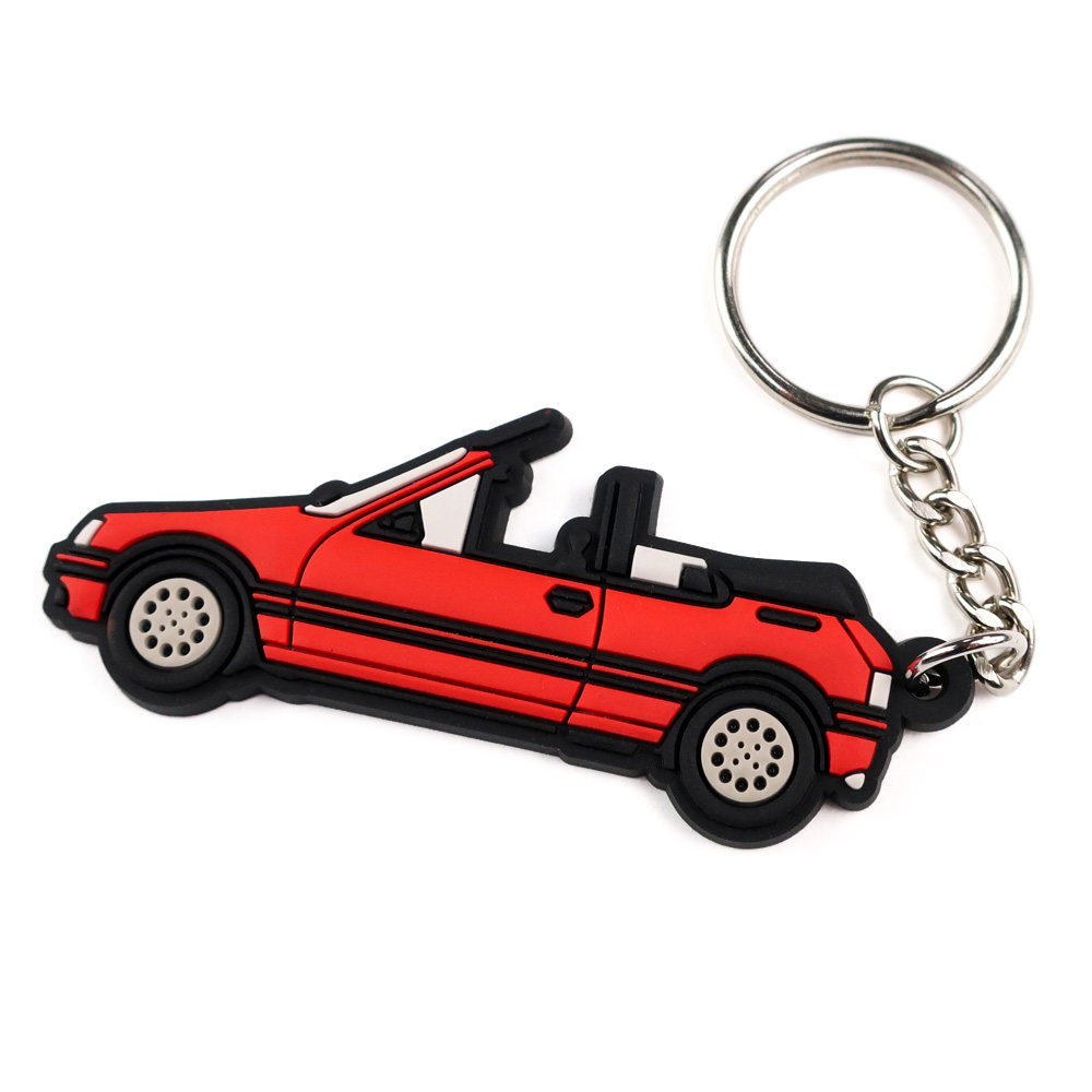 Cute cartoon car Shaped PVC Keychain