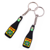 Inexpensive Cartoon wine bottle Shaped PVC Keychain