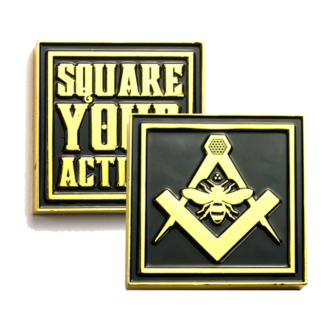 Wholesale Custom Metal Freemasons Masonic Soft Enamel Challenge Coins