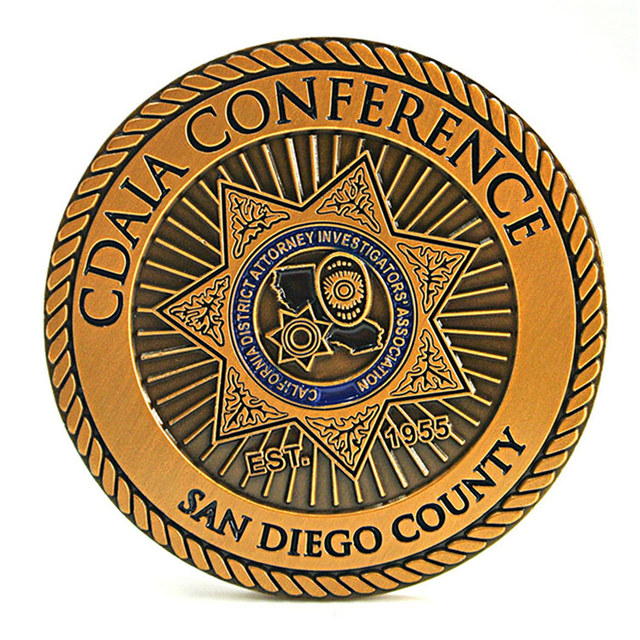 Custom 3D designed antique metal challenge Coin