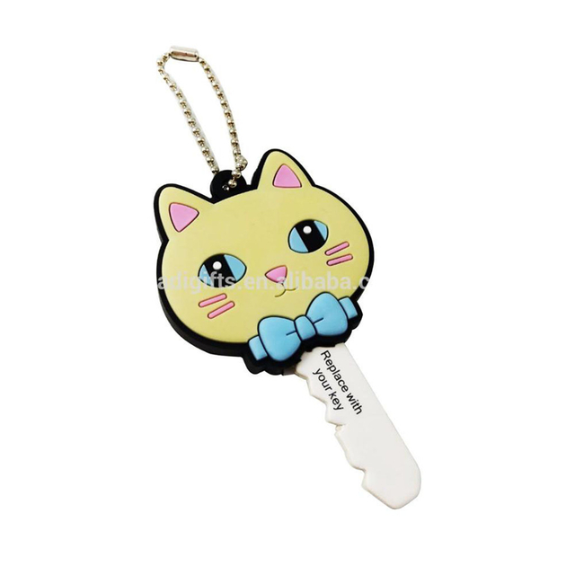 bulk small cat pvc keychain
