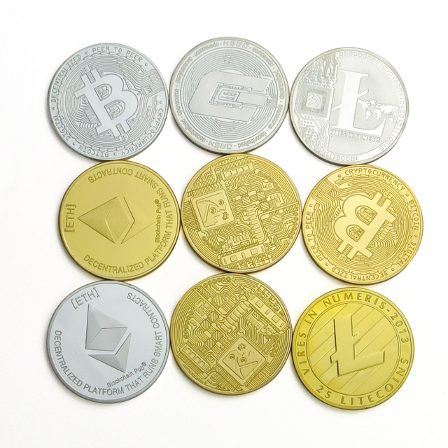 Factory Wholesale Hot Selling Custom Metal Bitcoin Colored Hollow Bit Coin Bitcoin Coin for Antiques Collection