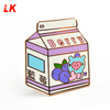 Kunshan lapel pin with your own design badge banana milk with box shaped hard enamel pin
