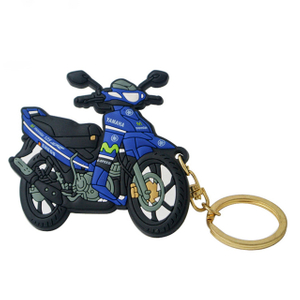 3d silicone motorcycle rubber pvc keychains 