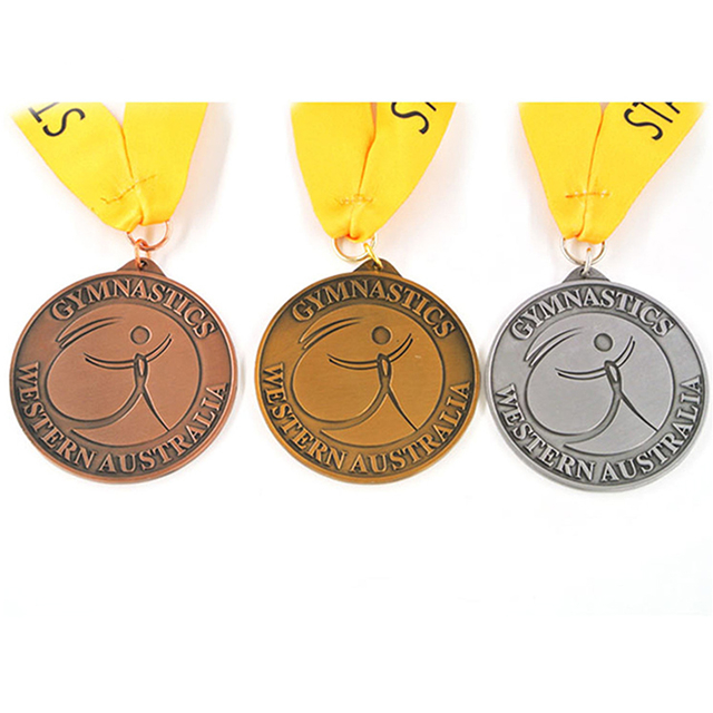 gold silver bronze plated Sport Medals