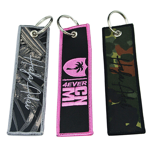 Personalized Fabric Label Embroidered Keychain 