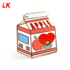Kunshan lapel pin with your own design badge banana milk with box shaped hard enamel pin