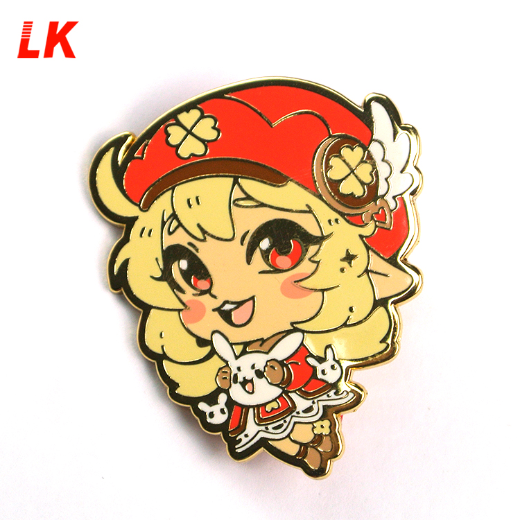 Factory Custom Wholesale Anime Logo Glitter Badge Metal Lapel Soft Hard Enamel Pin