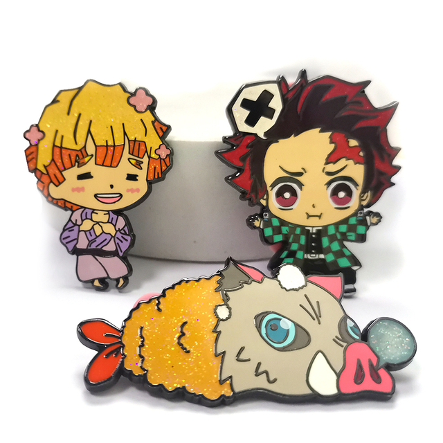 Anime 3D Cartoon Logo Metal Glitter Custom Soft Hard Enamel Lapel Pin Badge Custom Enamel Pin