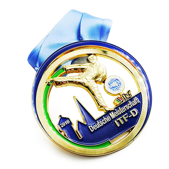 Custom Made Personalised gold Taekwondo karate sports Medal