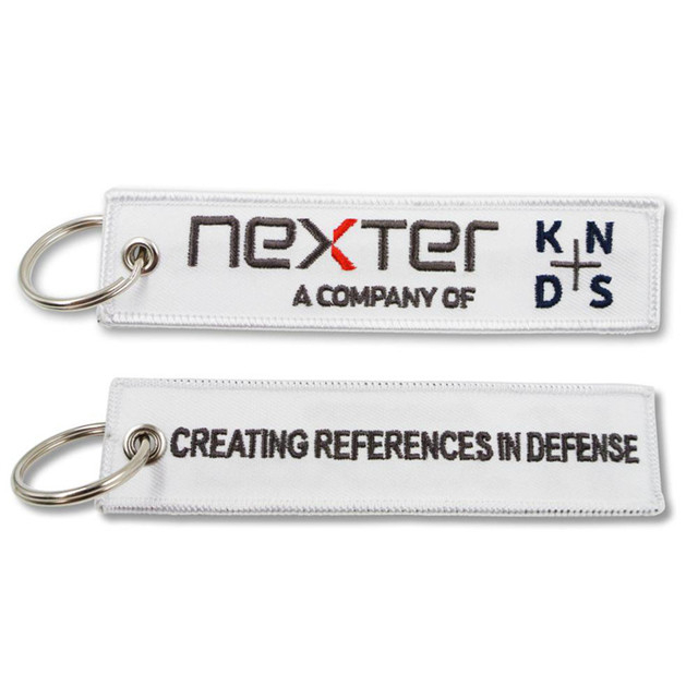 Fabric Strap Embroidered Keychain Tag