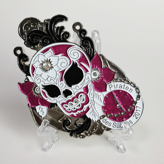  high quality 2D Casted Multiple Colours Glitter Carnival Medal 