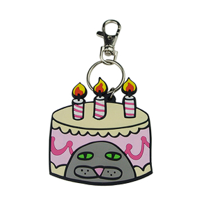 Custom Birthday Cake Rubber Pvc Keychain