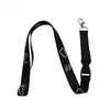 black flat nylon lanyard with clip