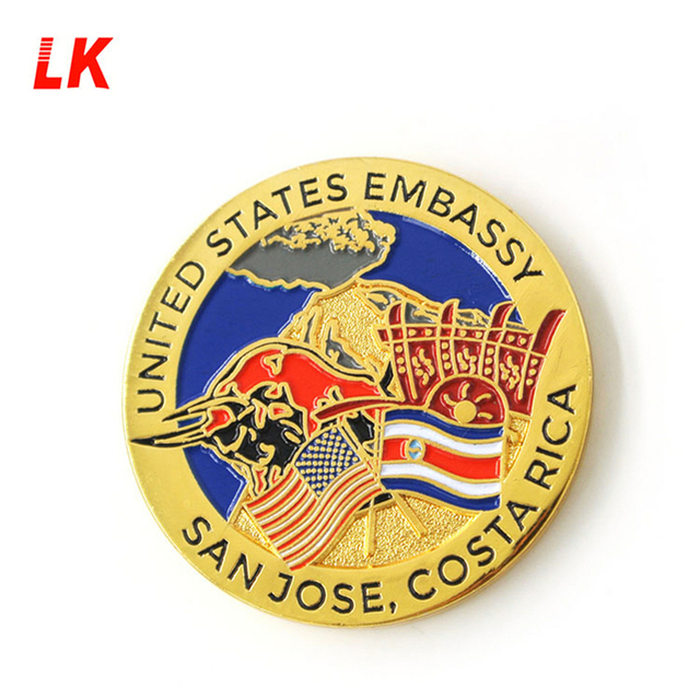 custom your own design blank logo animal 3D challenge gold silver coin