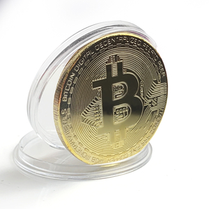 Custom 40Mm Souvenir Blockchain Bitcoin Coin Anniversary Metal Commemorative 24K Carat Coins Gold Bitcoin For Sale