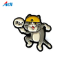 manufacture custom 3d metal spinning cute cartoon cat pins badge glow in the dark soft hard label translucent enamel lapel pin