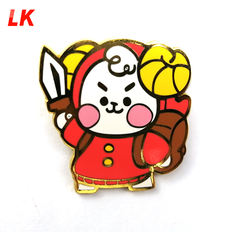 Cartoon Anime Series Soft Button Pin Cute Boy Girl Wings People Icon Round  Badge Collar Brooch Lapel Pin Metal Gift for Friends