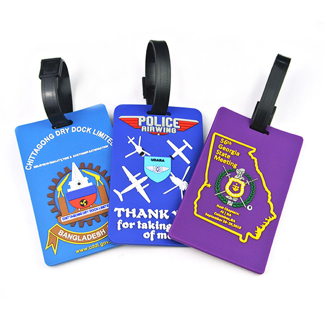 custom soft pvc luggage tags