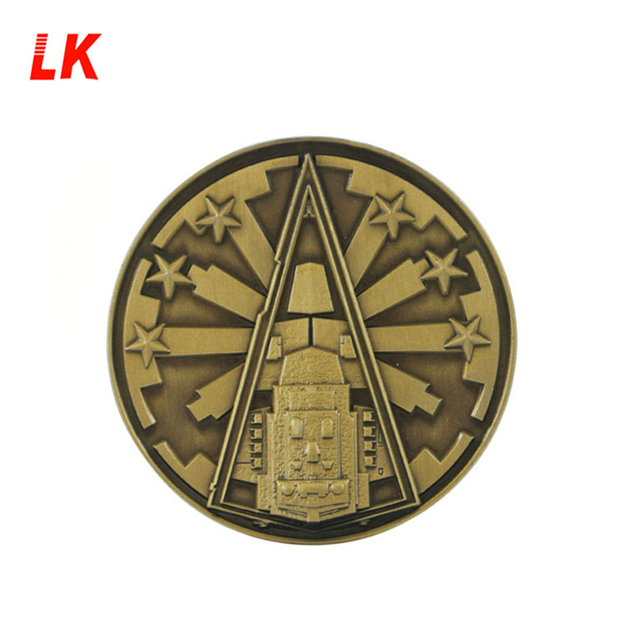 Custom 3D designed antique metal challenge Coin